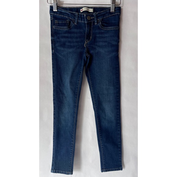 Levi's 710 Super Skinny Dark Wash Denim Jeans Girls Size 7 Regular - Picture 1 of 6